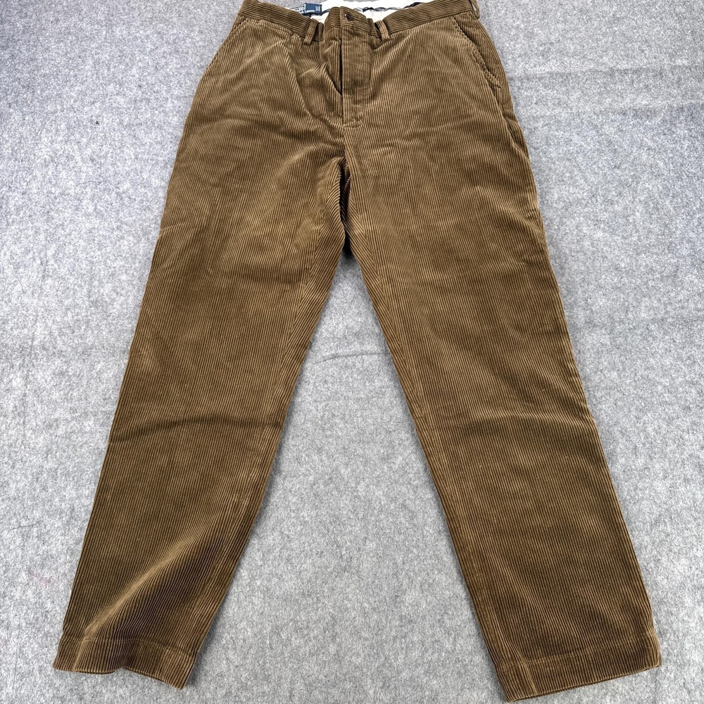 Polo Ralph Lauren Pants Mens 36x31 Brown Corduroy Chino Straight Leg Casual